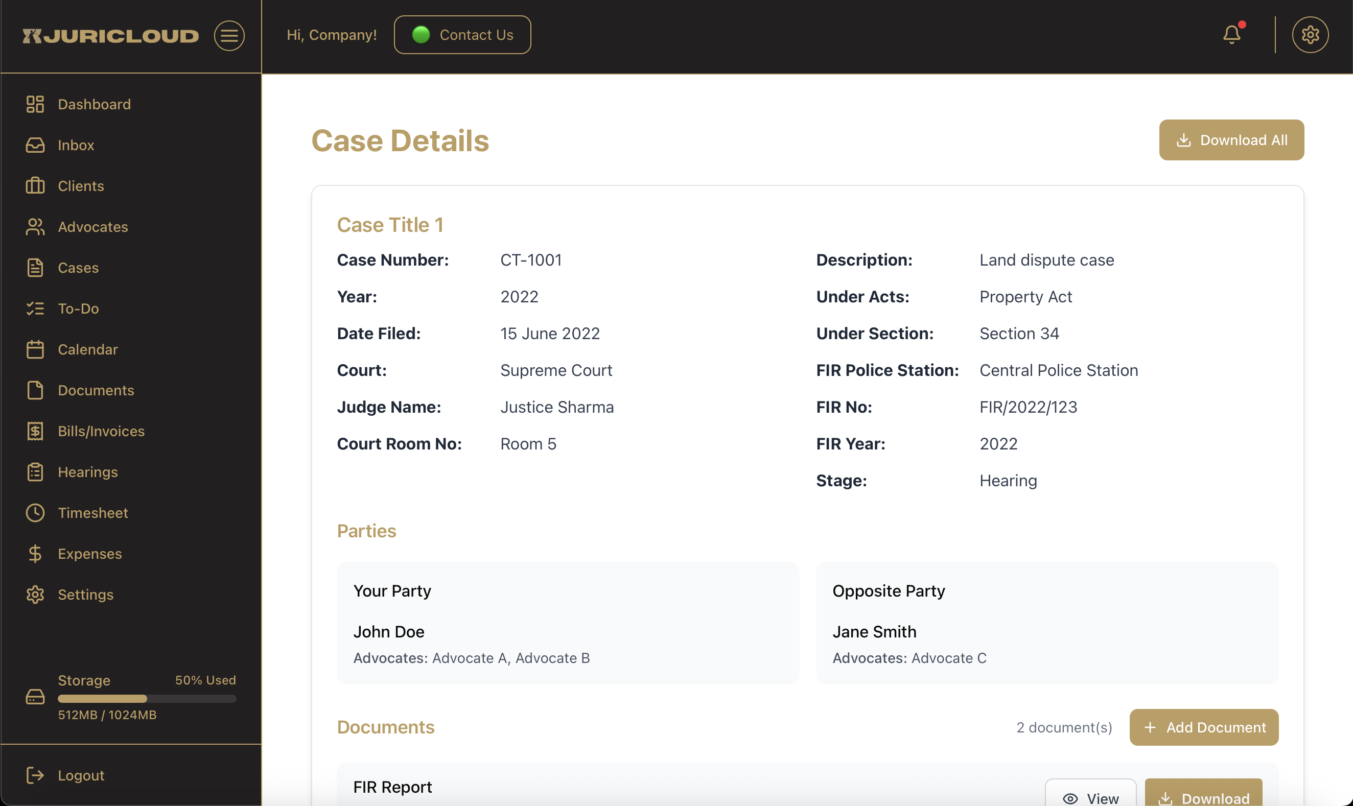 Case Details Screenshot